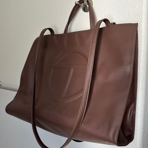 Large Chocolate Telfar Shopping Bag